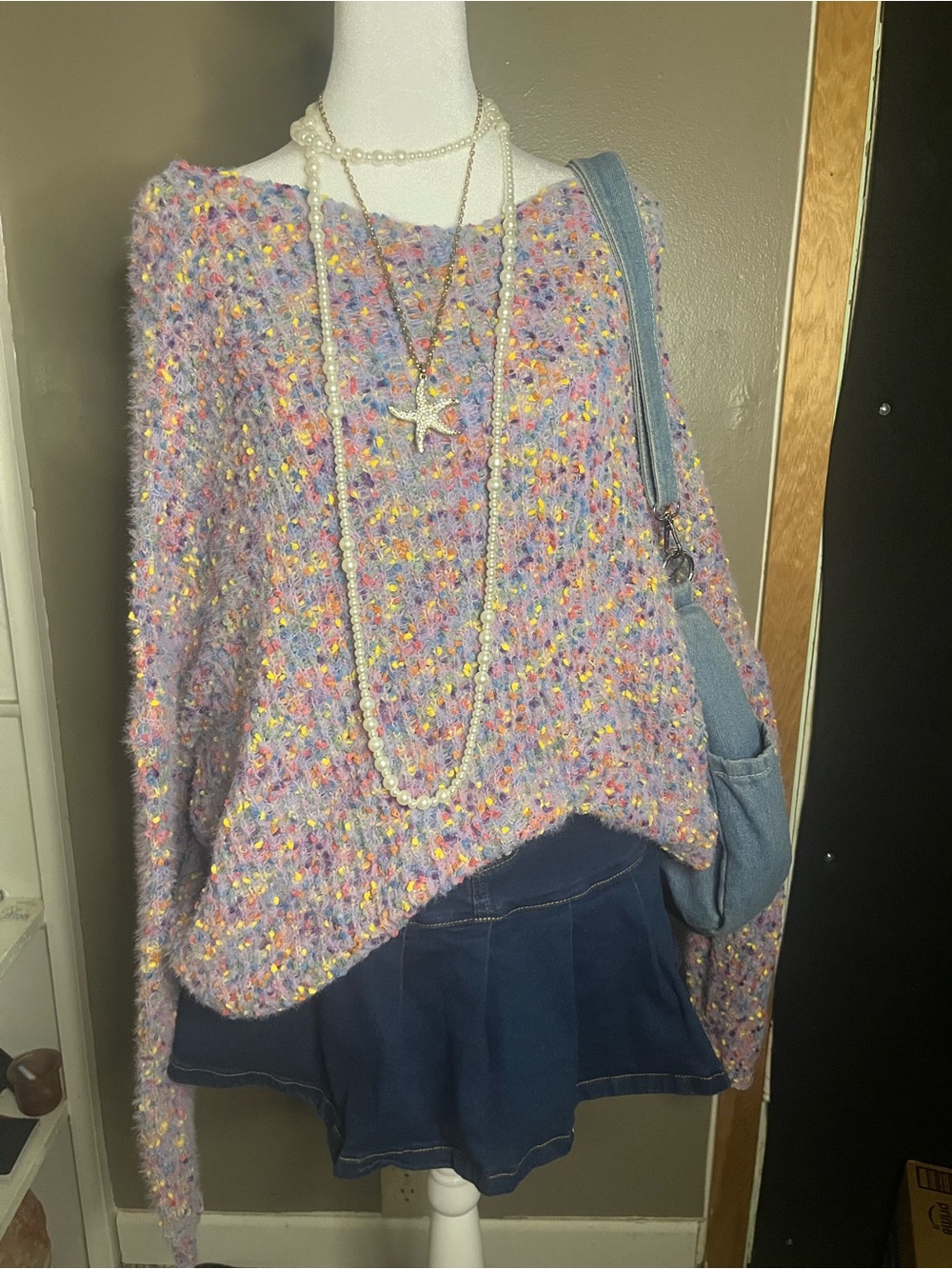 Rainbow Confetti sweater from SHEIN